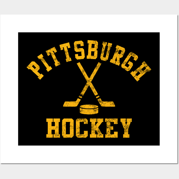 Vintage Pittsburgh Hockey Wall Art by tropicalteesshop